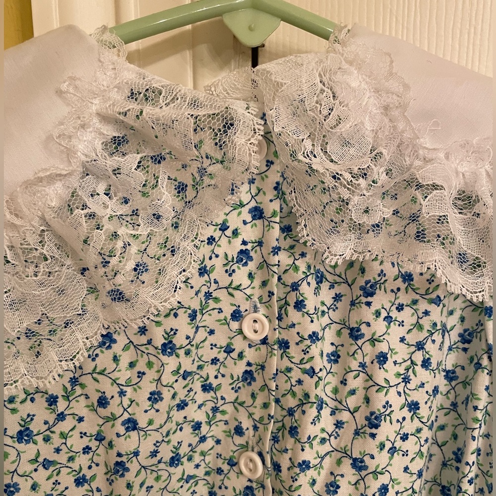 Vintage NWT Lid’l Dolly’s Girl Floral Ruffle Dress with Lace, 3T - Picture 9 of 10